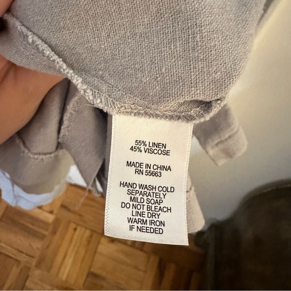 Forcynthia Linen Dress Shark Bite Hem Asymmetrical Boho Lagenlook Artsy Large - Picture 8 of 8